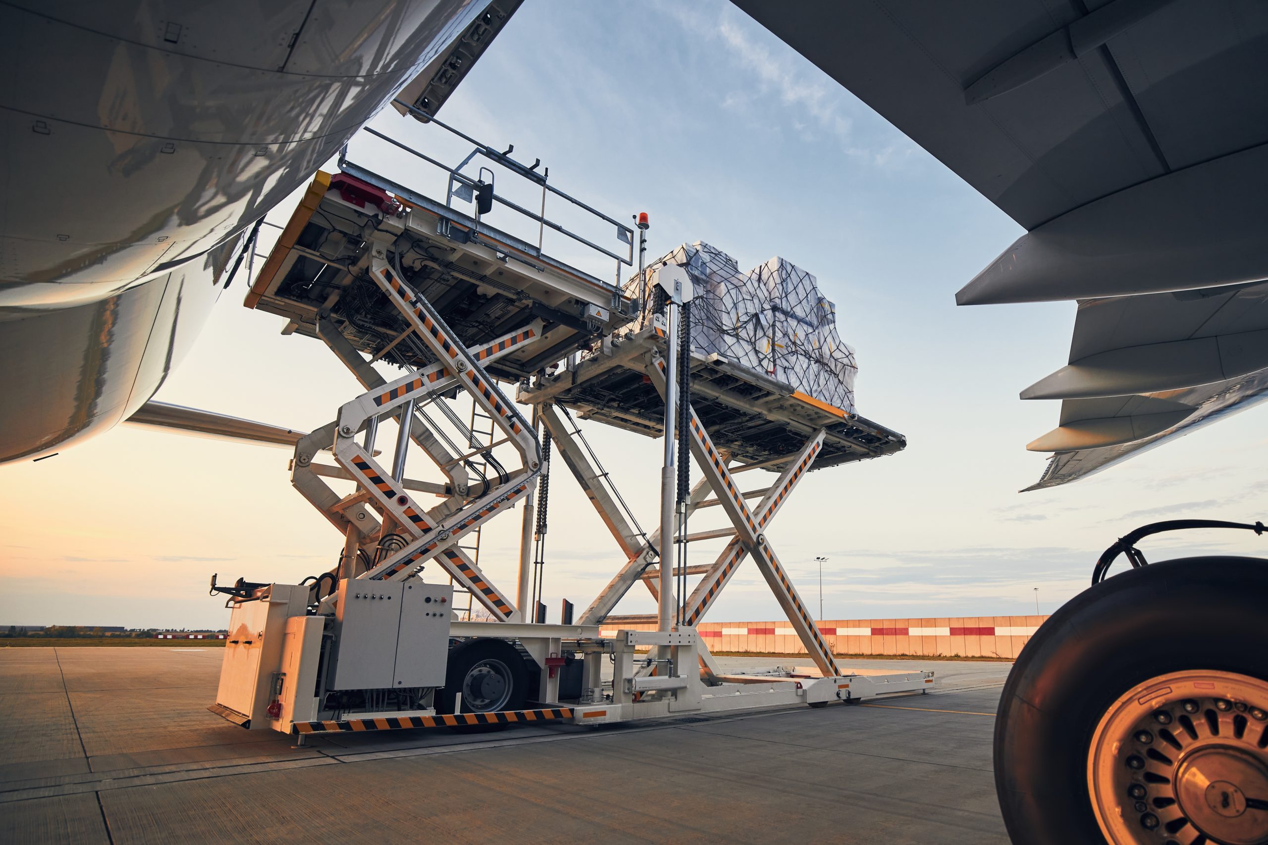Cargo Loader loading cargo into plane